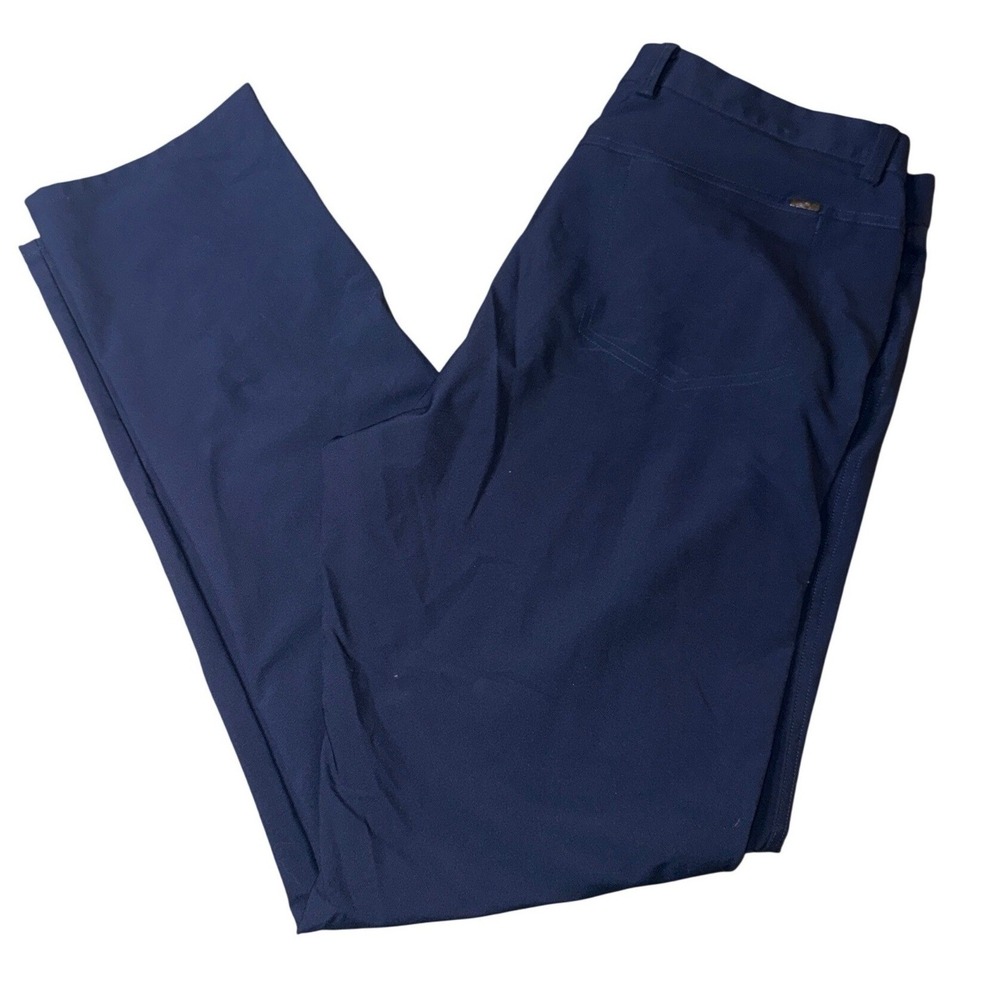 Greg Norman Men's Flat Front Stretch Tech Golf Pants Navy Blue Performance 36x34